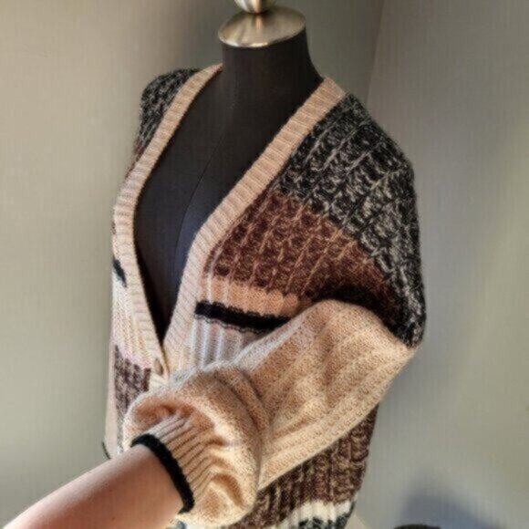 Soya Concept Puff Sleeve Oversized Cardigan Sweater NWT Sz Large - Picture 7 of 10